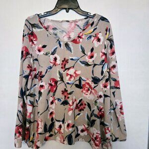 Soft Surroundings cozy L/S floral sweater‎ Size L